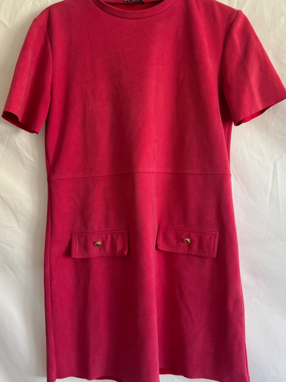 Zara Women’s Short-Sleeve Pink Shift Dress